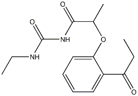 3-ethyl-1-[2-(2-propanoylphenoxy)propanoyl]urea Structure