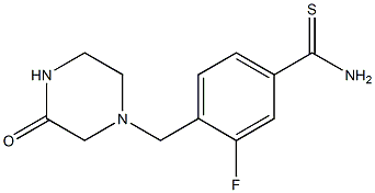 3-fluoro-4-[(3-oxopiperazin-1-yl)methyl]benzenecarbothioamide Structure