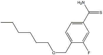 3-fluoro-4-[(hexyloxy)methyl]benzene-1-carbothioamide Structure