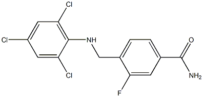 3-fluoro-4-{[(2,4,6-trichlorophenyl)amino]methyl}benzamide 구조식 이미지