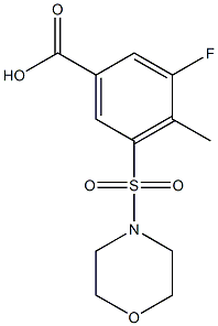 3-fluoro-4-methyl-5-(morpholin-4-ylsulfonyl)benzoic acid Structure