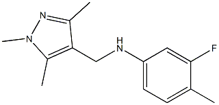 3-fluoro-4-methyl-N-[(1,3,5-trimethyl-1H-pyrazol-4-yl)methyl]aniline Structure