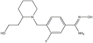 3-fluoro-N'-hydroxy-4-{[2-(2-hydroxyethyl)piperidin-1-yl]methyl}benzenecarboximidamide Structure