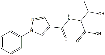 3-hydroxy-2-[(1-phenyl-1H-pyrazol-4-yl)formamido]butanoic acid Structure