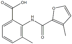 3-methyl-2-[(3-methyl-2-furoyl)amino]benzoic acid 구조식 이미지
