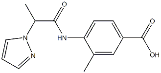 3-methyl-4-[2-(1H-pyrazol-1-yl)propanamido]benzoic acid Structure