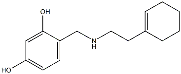 4-({[2-(cyclohex-1-en-1-yl)ethyl]amino}methyl)benzene-1,3-diol 구조식 이미지