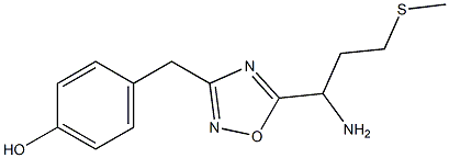 4-({5-[1-amino-3-(methylsulfanyl)propyl]-1,2,4-oxadiazol-3-yl}methyl)phenol Structure