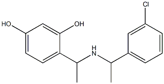 4-(1-{[1-(3-chlorophenyl)ethyl]amino}ethyl)benzene-1,3-diol 구조식 이미지