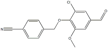 4-(2-chloro-4-formyl-6-methoxyphenoxymethyl)benzonitrile Structure