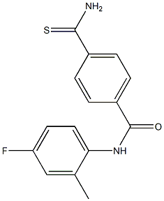 4-(aminocarbonothioyl)-N-(4-fluoro-2-methylphenyl)benzamide 구조식 이미지