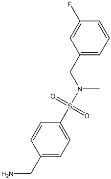 4-(aminomethyl)-N-[(3-fluorophenyl)methyl]-N-methylbenzene-1-sulfonamide 구조식 이미지