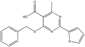 4-(benzylthio)-6-methyl-2-thien-2-ylpyrimidine-5-carboxylic acid 구조식 이미지