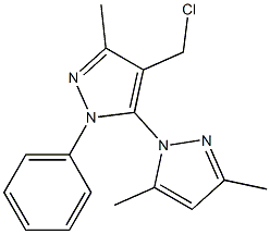 4-(chloromethyl)-5-(3,5-dimethyl-1H-pyrazol-1-yl)-3-methyl-1-phenyl-1H-pyrazole 구조식 이미지