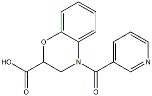 4-(pyridin-3-ylcarbonyl)-3,4-dihydro-2H-1,4-benzoxazine-2-carboxylic acid 구조식 이미지