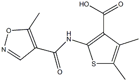 4,5-dimethyl-2-{[(5-methylisoxazol-4-yl)carbonyl]amino}thiophene-3-carboxylic acid Structure