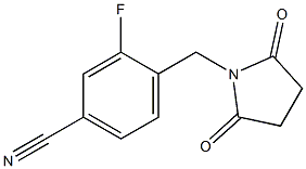 4-[(2,5-dioxopyrrolidin-1-yl)methyl]-3-fluorobenzonitrile 구조식 이미지