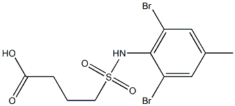 4-[(2,6-dibromo-4-methylphenyl)sulfamoyl]butanoic acid 구조식 이미지