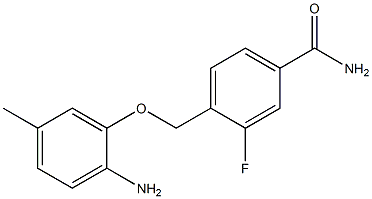 4-[(2-amino-5-methylphenoxy)methyl]-3-fluorobenzamide Structure