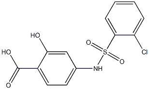 4-[(2-chlorobenzene)sulfonamido]-2-hydroxybenzoic acid 구조식 이미지