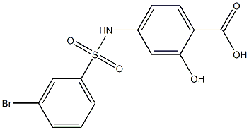 4-[(3-bromobenzene)sulfonamido]-2-hydroxybenzoic acid 구조식 이미지
