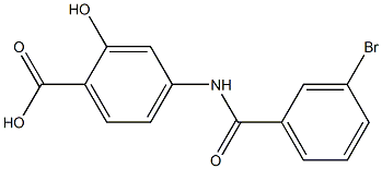 4-[(3-bromobenzoyl)amino]-2-hydroxybenzoic acid 구조식 이미지