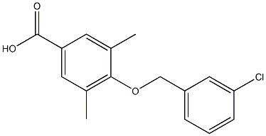 4-[(3-chlorophenyl)methoxy]-3,5-dimethylbenzoic acid 구조식 이미지