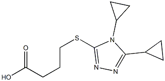 4-[(4,5-dicyclopropyl-4H-1,2,4-triazol-3-yl)sulfanyl]butanoic acid Structure
