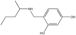 4-[(pentan-2-ylamino)methyl]benzene-1,3-diol 구조식 이미지