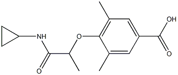 4-[1-(cyclopropylcarbamoyl)ethoxy]-3,5-dimethylbenzoic acid 구조식 이미지