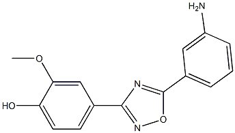 4-[5-(3-aminophenyl)-1,2,4-oxadiazol-3-yl]-2-methoxyphenol 구조식 이미지