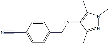 4-{[(1,3,5-trimethyl-1H-pyrazol-4-yl)amino]methyl}benzonitrile 구조식 이미지