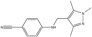 4-{[(1,3,5-trimethyl-1H-pyrazol-4-yl)methyl]amino}benzonitrile Structure