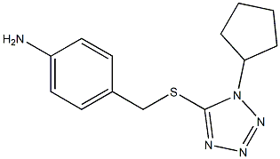 4-{[(1-cyclopentyl-1H-1,2,3,4-tetrazol-5-yl)sulfanyl]methyl}aniline 구조식 이미지