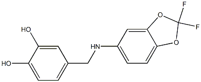 4-{[(2,2-difluoro-2H-1,3-benzodioxol-5-yl)amino]methyl}benzene-1,2-diol Structure