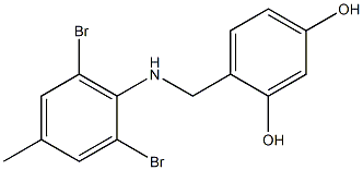 4-{[(2,6-dibromo-4-methylphenyl)amino]methyl}benzene-1,3-diol 구조식 이미지