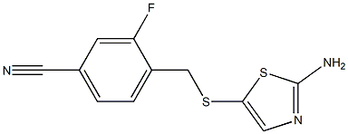 4-{[(2-amino-1,3-thiazol-5-yl)thio]methyl}-3-fluorobenzonitrile 구조식 이미지