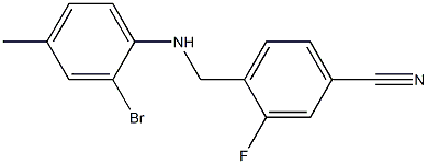 4-{[(2-bromo-4-methylphenyl)amino]methyl}-3-fluorobenzonitrile 구조식 이미지