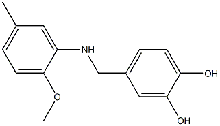 4-{[(2-methoxy-5-methylphenyl)amino]methyl}benzene-1,2-diol 구조식 이미지