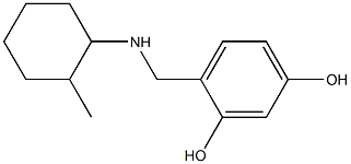 4-{[(2-methylcyclohexyl)amino]methyl}benzene-1,3-diol 구조식 이미지