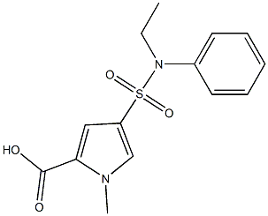 4-{[ethyl(phenyl)amino]sulfonyl}-1-methyl-1H-pyrrole-2-carboxylic acid 구조식 이미지