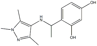 4-{1-[(1,3,5-trimethyl-1H-pyrazol-4-yl)amino]ethyl}benzene-1,3-diol Structure