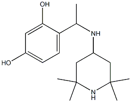 4-{1-[(2,2,6,6-tetramethylpiperidin-4-yl)amino]ethyl}benzene-1,3-diol 구조식 이미지