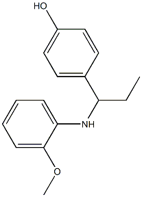 4-{1-[(2-methoxyphenyl)amino]propyl}phenol Structure