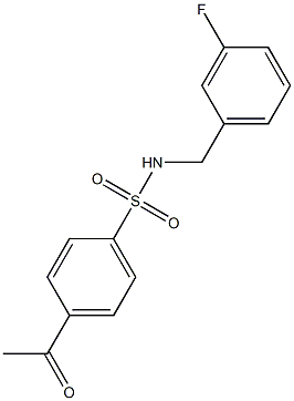 4-acetyl-N-[(3-fluorophenyl)methyl]benzene-1-sulfonamide Structure