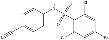 4-bromo-2,6-dichloro-N-(4-cyanophenyl)benzene-1-sulfonamide Structure