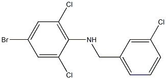 4-bromo-2,6-dichloro-N-[(3-chlorophenyl)methyl]aniline Structure