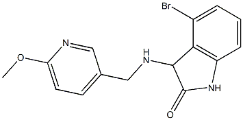 4-bromo-3-{[(6-methoxypyridin-3-yl)methyl]amino}-2,3-dihydro-1H-indol-2-one Structure