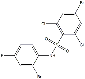 4-bromo-N-(2-bromo-4-fluorophenyl)-2,6-dichlorobenzene-1-sulfonamide 구조식 이미지