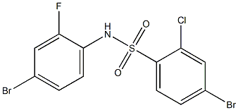 4-bromo-N-(4-bromo-2-fluorophenyl)-2-chlorobenzene-1-sulfonamide 구조식 이미지